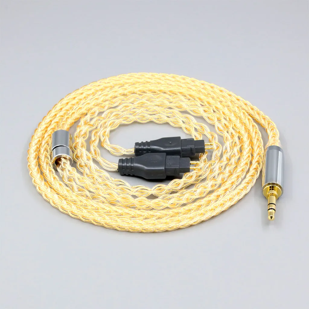 8 Core 99% 7n Pure Silver 24k Gold Plated Earphone Cable For Sennheiser HD580 HD600 HD650 HDxxx HD660S HD58x HD6xx LN008411