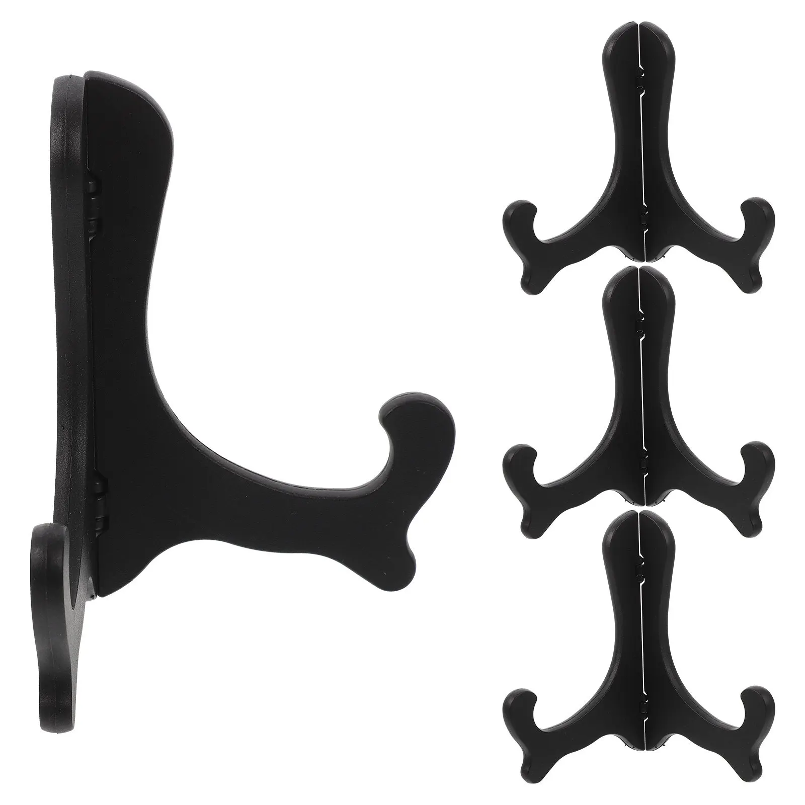 

4pcs Display Stand Round Plate Holder For Photo Cd Record Book Desktop Decoration Plastic Showcase Rack Home Office Party