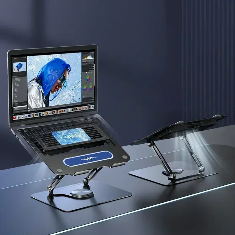 Imagem -02 - Semicondutor Cooler Girar Suporte do Portátil Dobrável Liga de Alumínio Suporte Altura Ajustável para 1221 Tablet Notebook D21