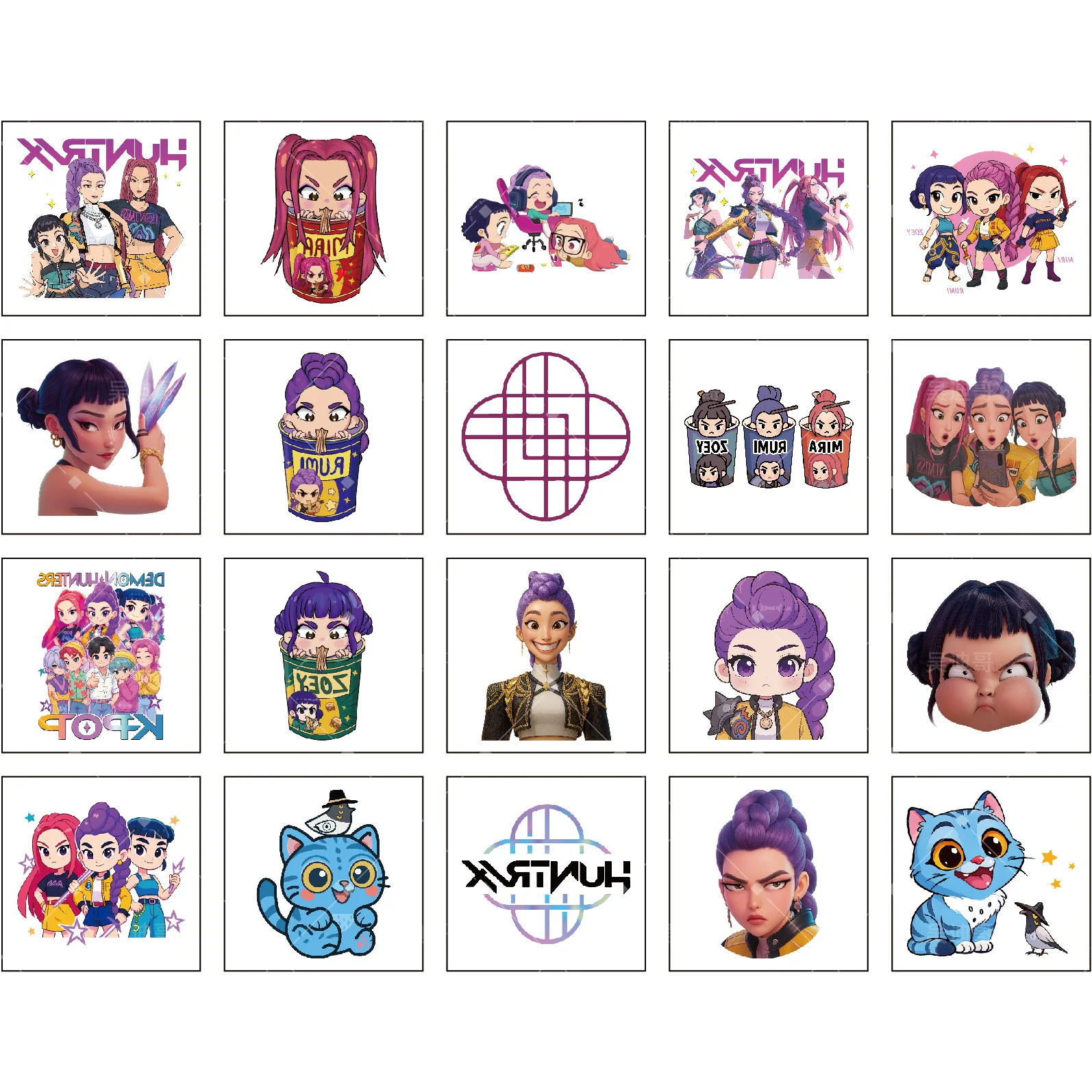 2025 نمط جديد 20 قطعة/المجموعة الكرتون Kpop شيطان الصيادين المؤقتة الوشم ملصق رومي لطيف مقاوم للماء الوشم ل مضحك هدية حفلة