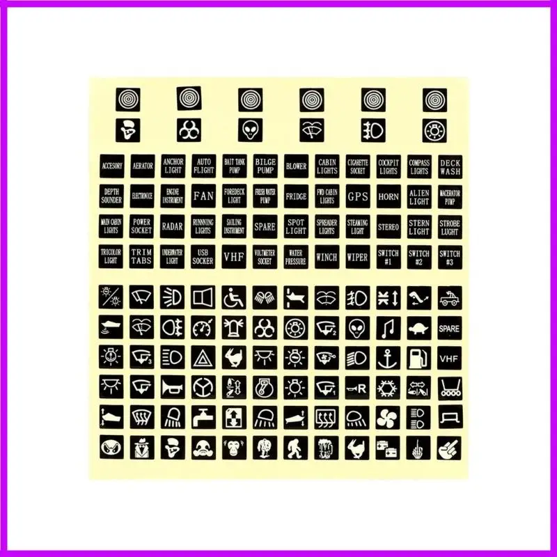 R9CC High Visibility Glowing Decals Stickers for Vehicle Rocker Switches Customizable