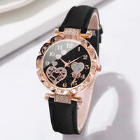 4 pièces/ensemble montres pour femmes mode strass dames montre à Quartz bracelet en cuir montres Bracelets ensemble (sans boîte) 4