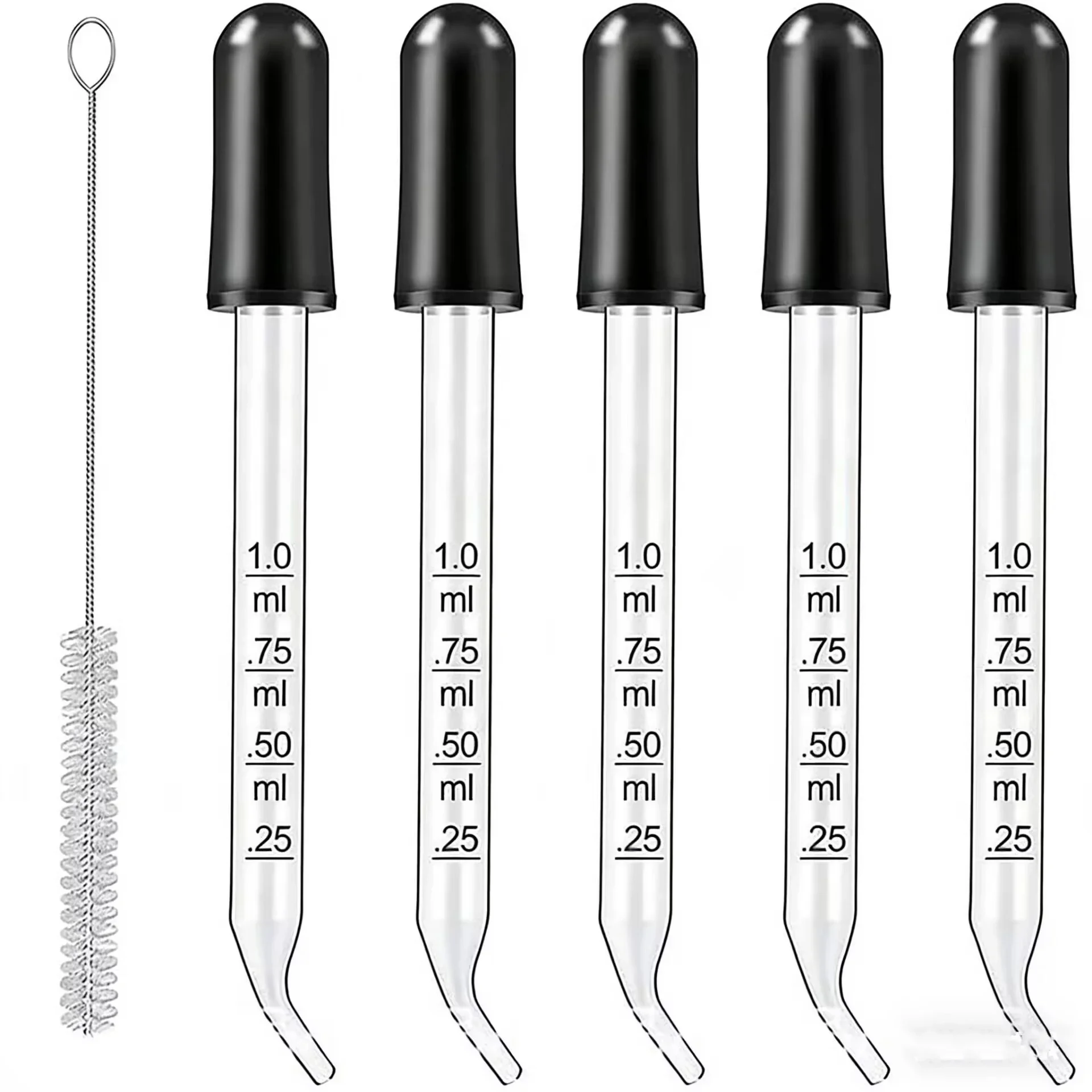 Essential oil eye dropper, pipette dropper, with black rubber tip, 1 ml dropper measurer, liquid dropper