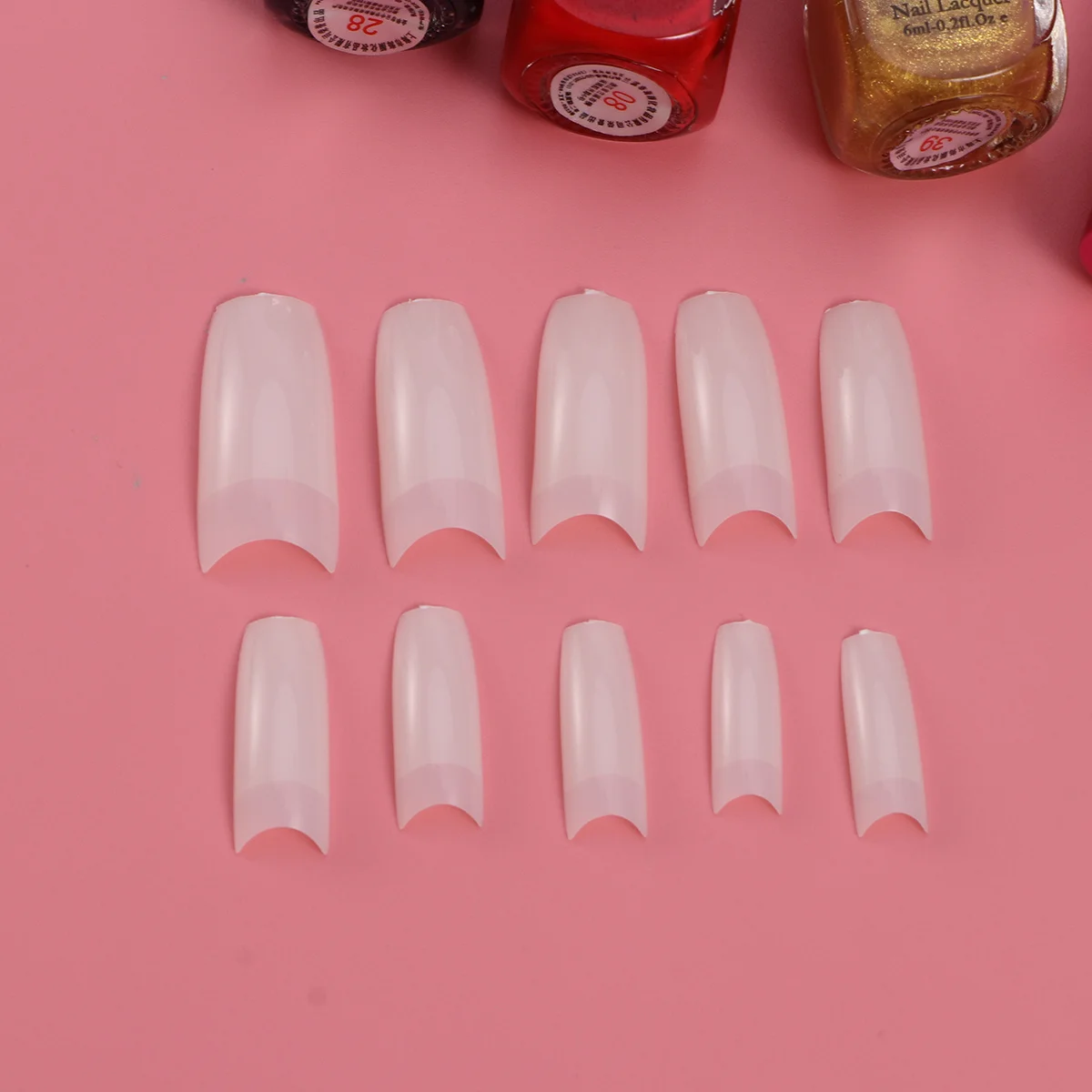 500Pcs Durable Pc Material French Artificial Nails Healthy No Smell for Salon Home Art Design Gift Fake Nail Fake Nail Tips