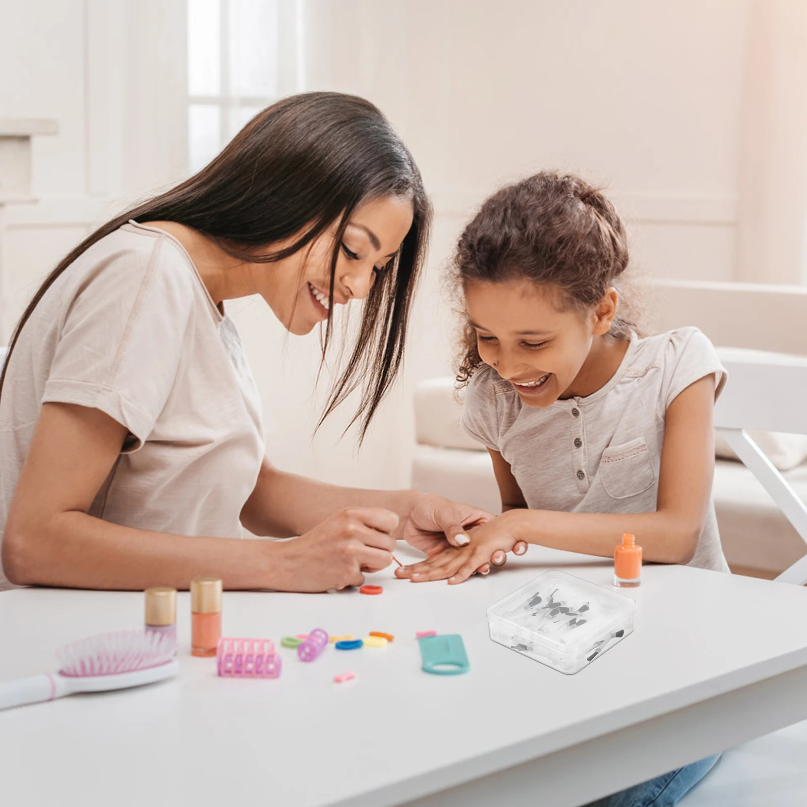 50pcs 일회용 네일 브러쉬 교체 인체 공학적 핸들 DIY 전문 사용 네일 아트 도구에 적합한 정확한 응용 프로그램