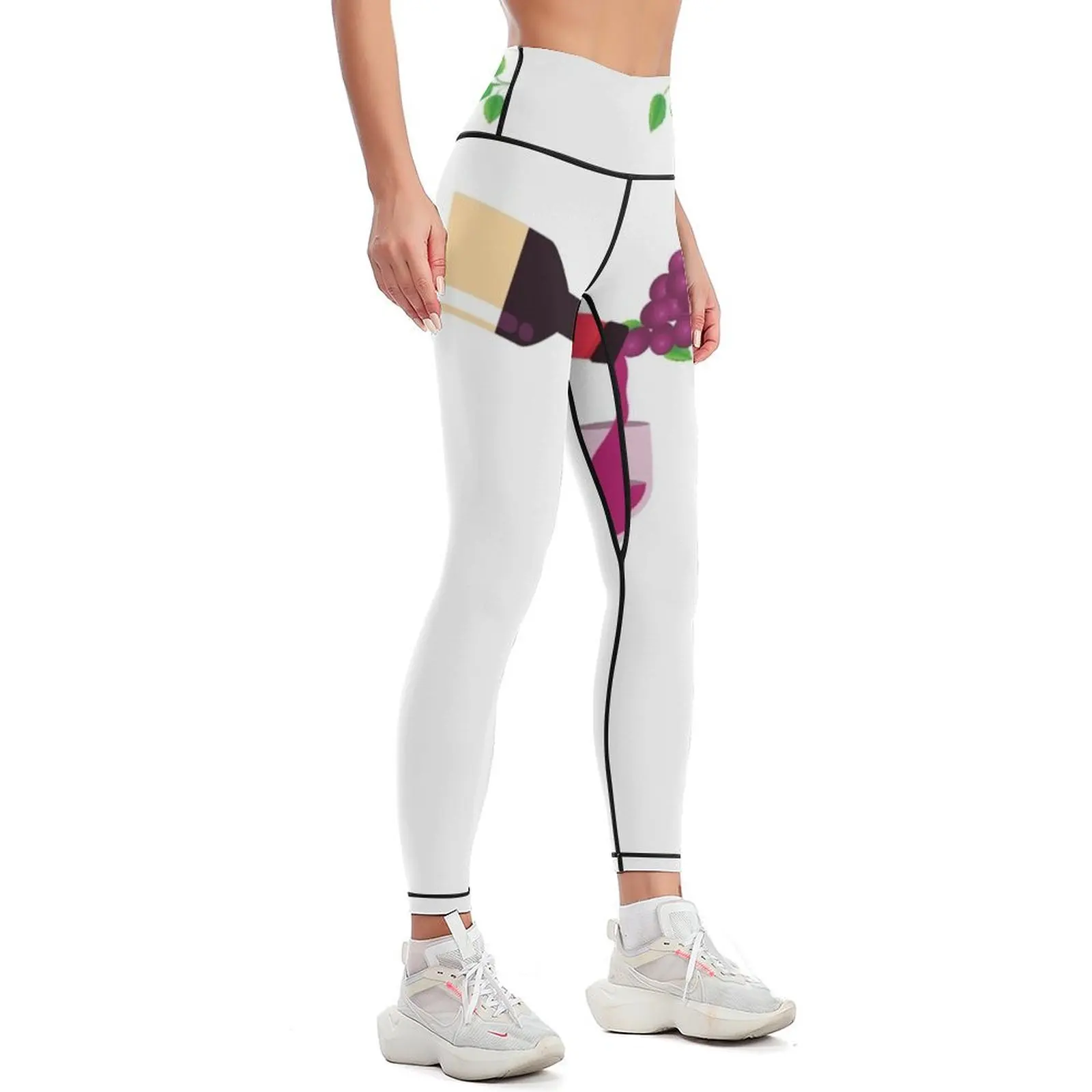 ** WINE LOGO WITH GRAPES ** Leggings sportswear gym Fitness woman Womens Leggings