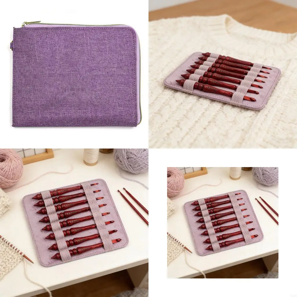 

8Pcs Aluminium Crochet Hook Ergonomic Wooden Handle Crochet Hook for Sweater Scarves Socks Knitting Crocheting 3.0-7.0mm X3UC