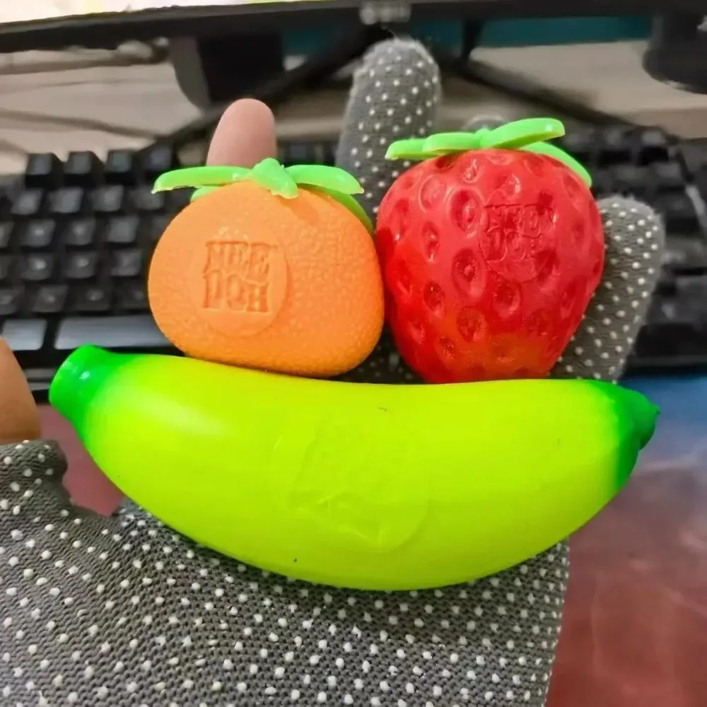 HOT Nee Doh Groovy Fruit Squishy Mystery Box Toy TPR Banana Orange Strawberry Slow Rising Anxiety Relief Relaxing Toy For Adult view 3