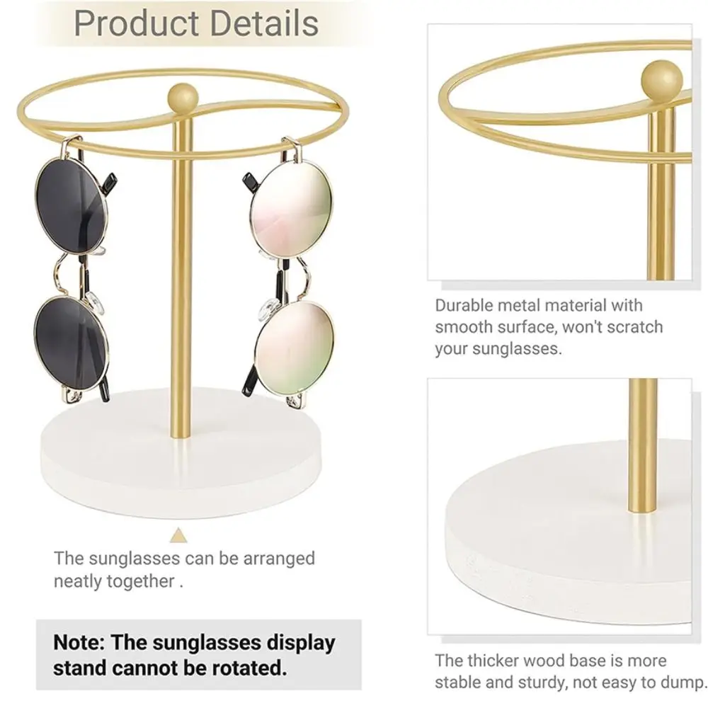 Quality with Anti-Slip Base Sunglass Storage Holder Metal Desktop Glasses Rack Space Saving Eyewear Organizers Stand Bedroom