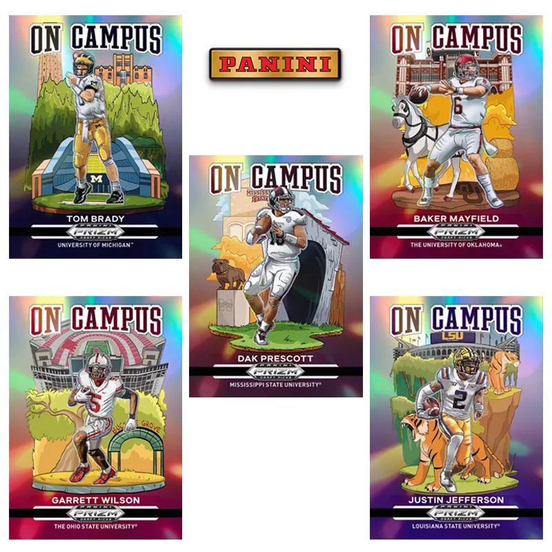 

Panini 2022, Prizm On Campus, Том Брэйди, Бейкер, Мэйфилд, Джастин Джефферсон, Дак Прескоттт, коллекционные коллекционные карты «Звезда» по регби, подарочная коллекция