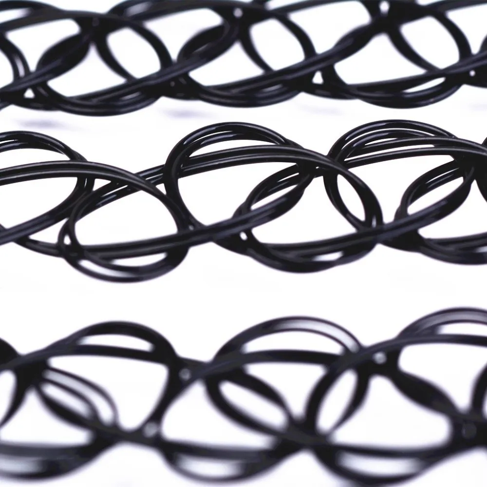12Pcs/Set Fashion Colorful Fishline Necklaces Set Elastic Braided Black Layered Set Short Punk Style Clavicle Chain Women