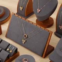 YinBeiNi Wooden Necklace Storage Stand Pendant Display Holder Long Chain Jewelry Organizers Wood Rack SM062