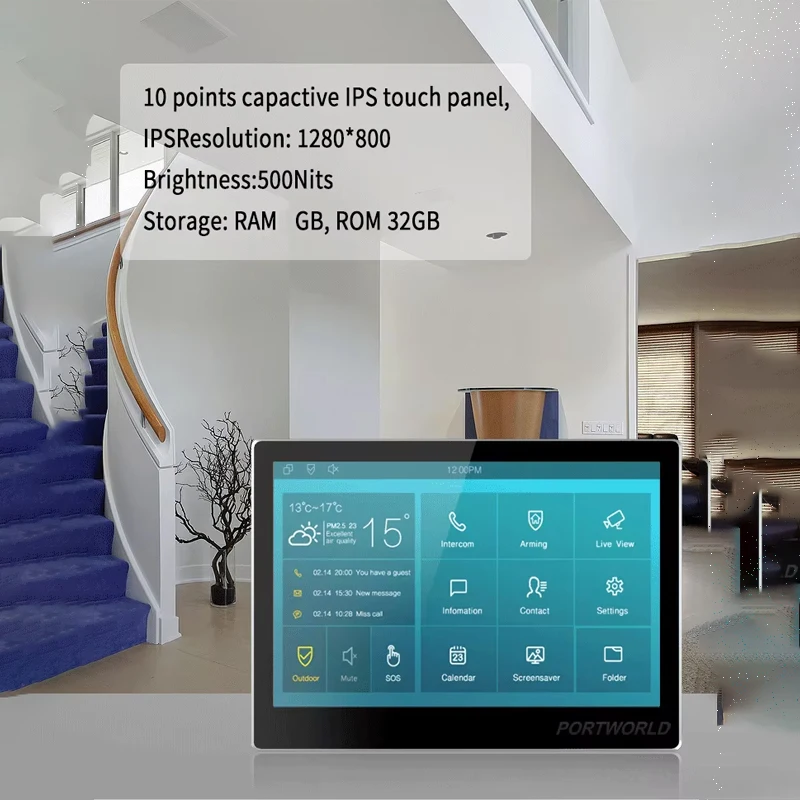 Wandgemonteerd Smart Home-bedieningspaneel, Android 11, POE-tablet, 32G, Tuya, Alexa, Google Play Store, thuisondersteuning, 10.1 