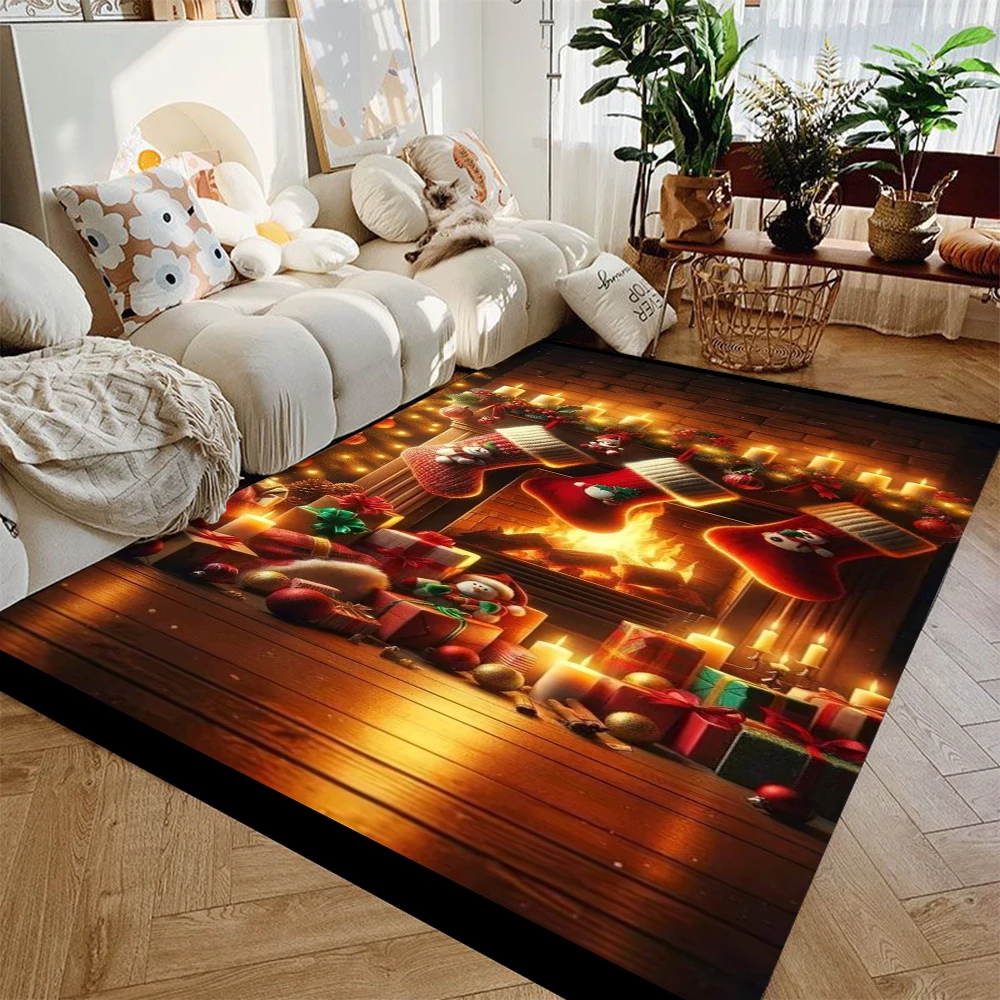1 قطعة سانتا كلوز تحت عنوان عيد الميلاد السجاد الزخرفية البساط ل سجادة غرفة النوم لغرفة المعيشة منطقة كبيرة السجاد لغرفة المعيشة المنزل #3