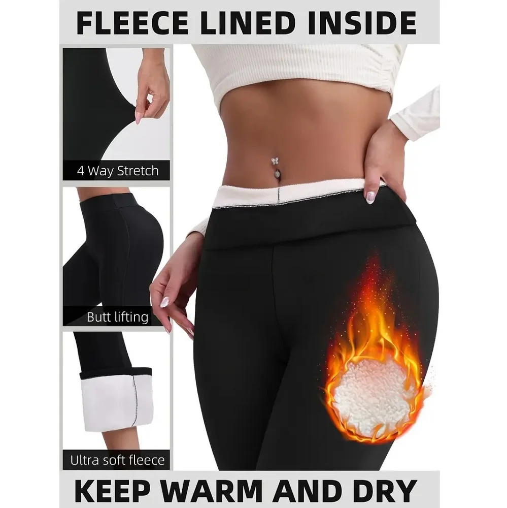 Frauen Winter Fleece Gefüttert Winter Warme Leggings Hohe Taille Booty Lifting Stretch Sport Yoga Leggings Hosen