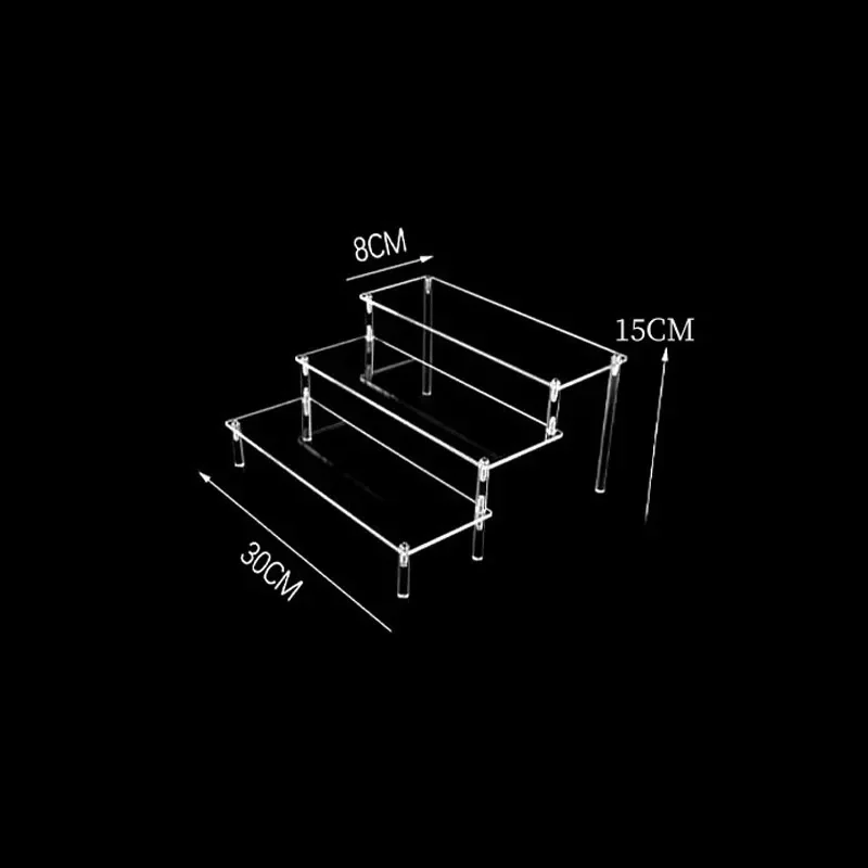 New 30cm Acrylic Display Stand,Clear Display Riser Rack for Cupcake,Perfume Doll Décor and Organizer Display Stand Nail Storage