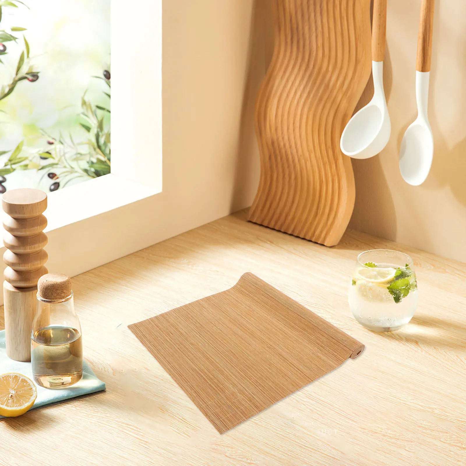 Bamboo Placemat Cuttable Rustic Woven Table Runner Tea Ceremony Mat Non Slip Japanese Sushi Roll Mat Dining Table Decoration
