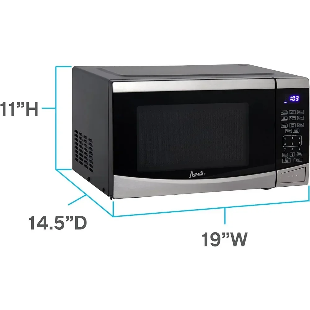 Four à micro-ondes compact en acier inoxydable, 900 W, 10 recycleurs de puissance, 6 réglages de pré-cuisson, vitesse de dégivrage, 0.9 pieds cubes