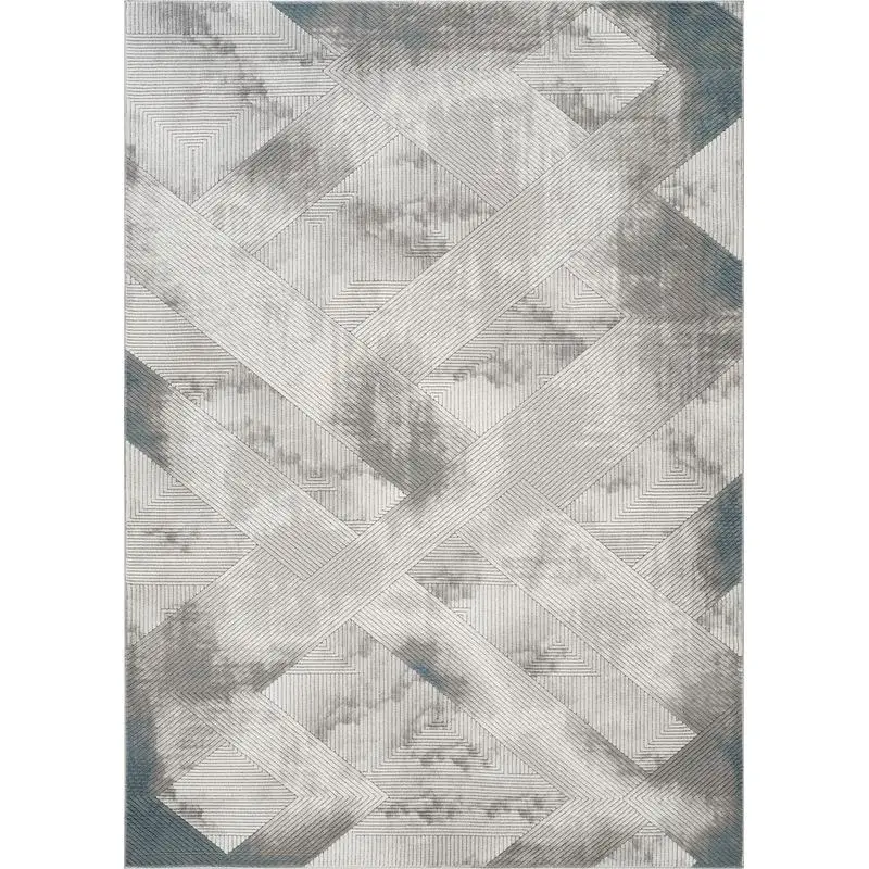 

Gray Geometric Area Rug 5 ft 3 in x 7 ft 3 in for Living Room or Bedroom