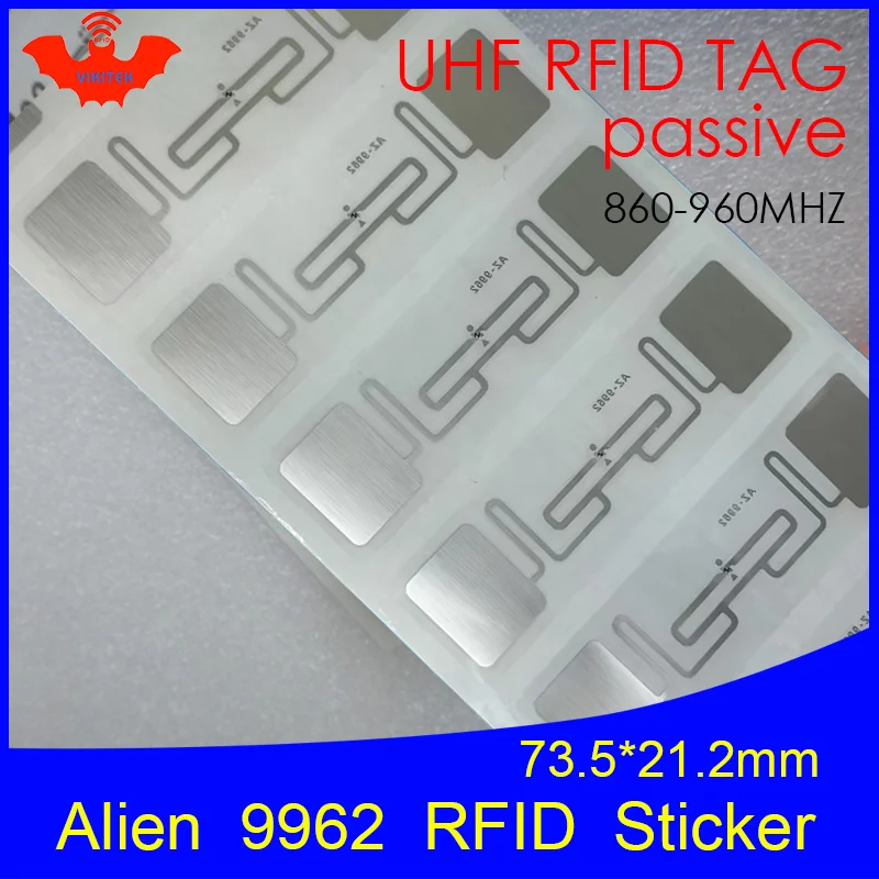 UHF RFID tag sticker Alien 9962 wet inlay 915mhz 900 868mhz 860-960MHZ Higgs9 EPCC1G2 6C smart adhensive passive RFID tags label