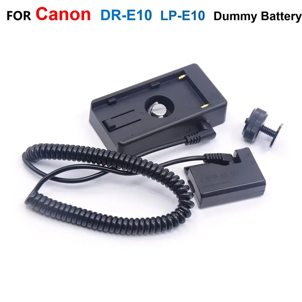 

NP F550 F750 F960 Battery Adapter Plate Kit With DR-E10 DC Coupler LP-E10 Fake Battery For Canon EOS T5 T6 X70 X80 1300D 1500D