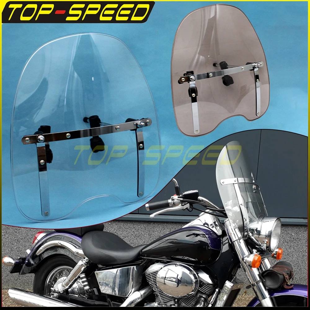 

Motorcycle Windscreen Shield Air Deflector 7/8" Handlebar Clip Wind Spoiler For Honda Shadow 750 1100 VLX 600 Yamaha V-Max 1200