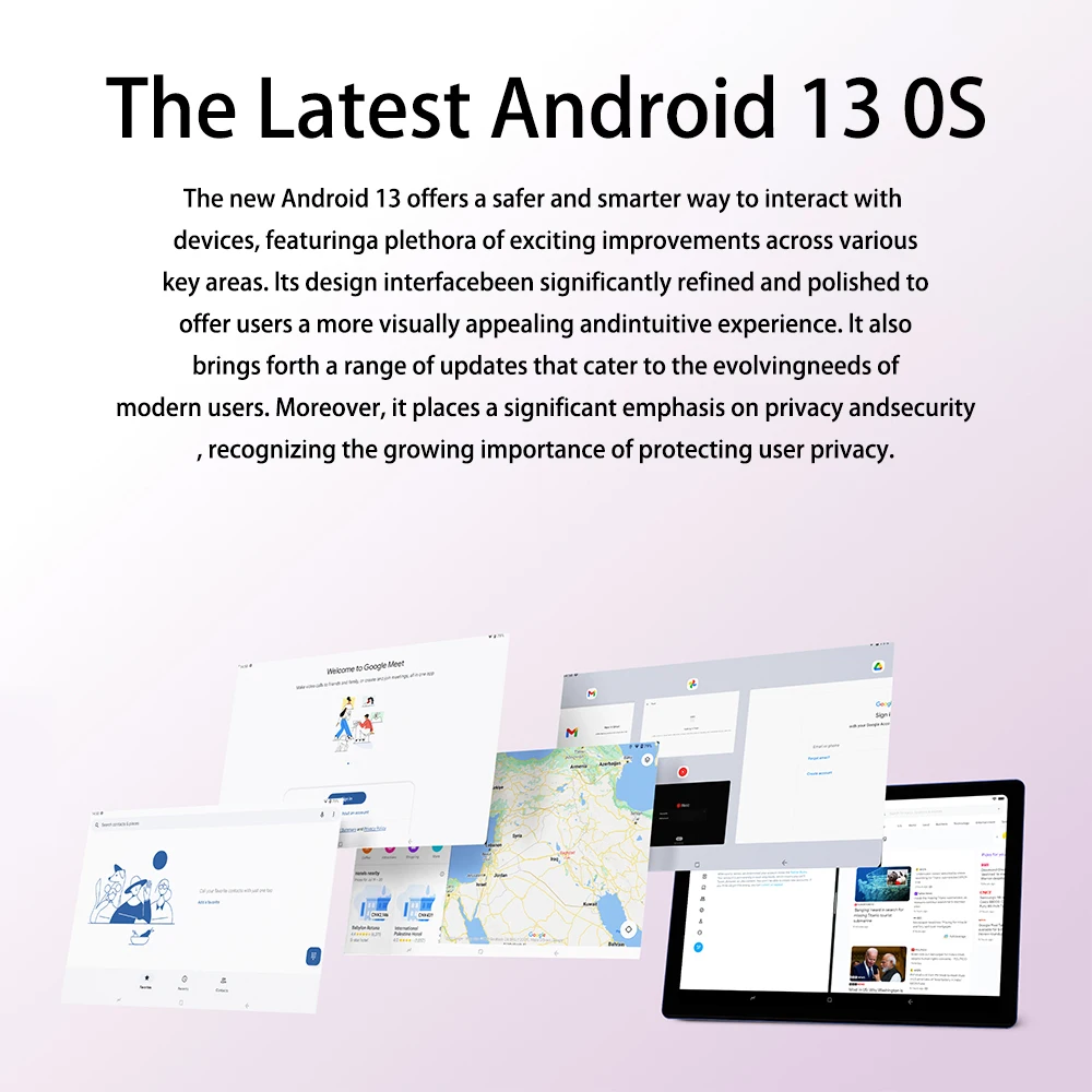 Doogee U10 Tablet Android 13 10.1-inch HD+ IPS High-Definition Large Screen 4GB RAM + 128GB  ROM 4600mAh Tablets