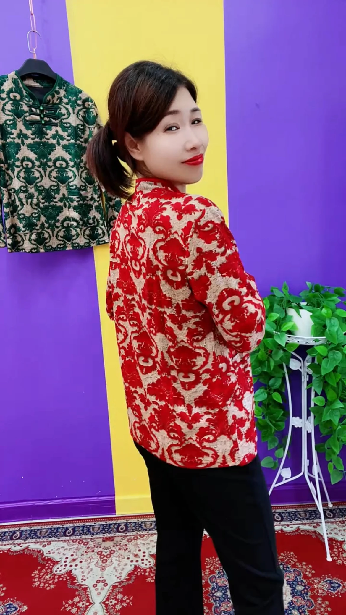 تطريز الأزهار طويل Sve Midi Dr زر حتى طبقة قاعدة Sle العرقية irt للنساء في منتصف العمر