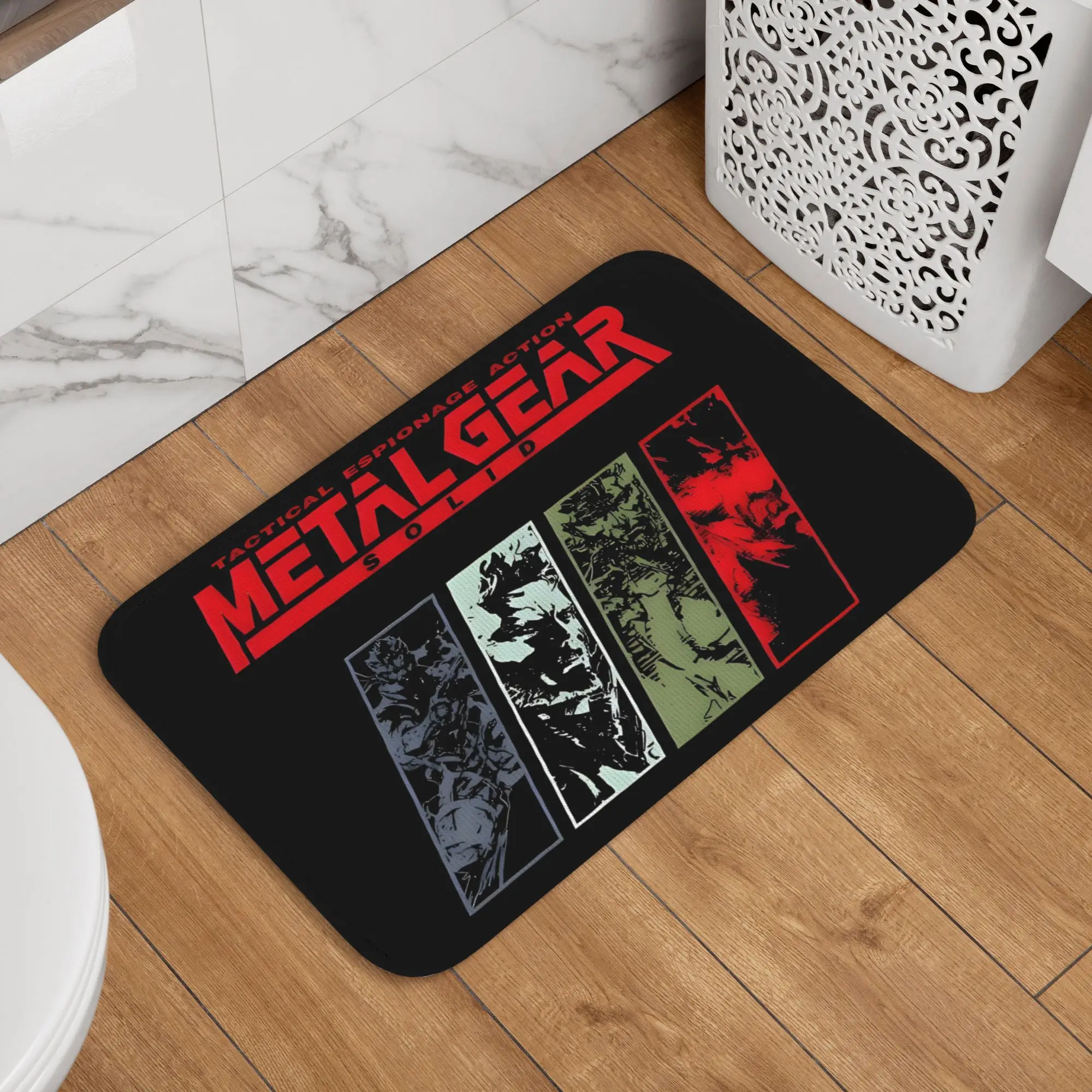 Custom Metal Gear Solid Game  Doormat Anti-Slip Bath Kitchen Mat Toilet Floor Door Entrance Carpet Rug