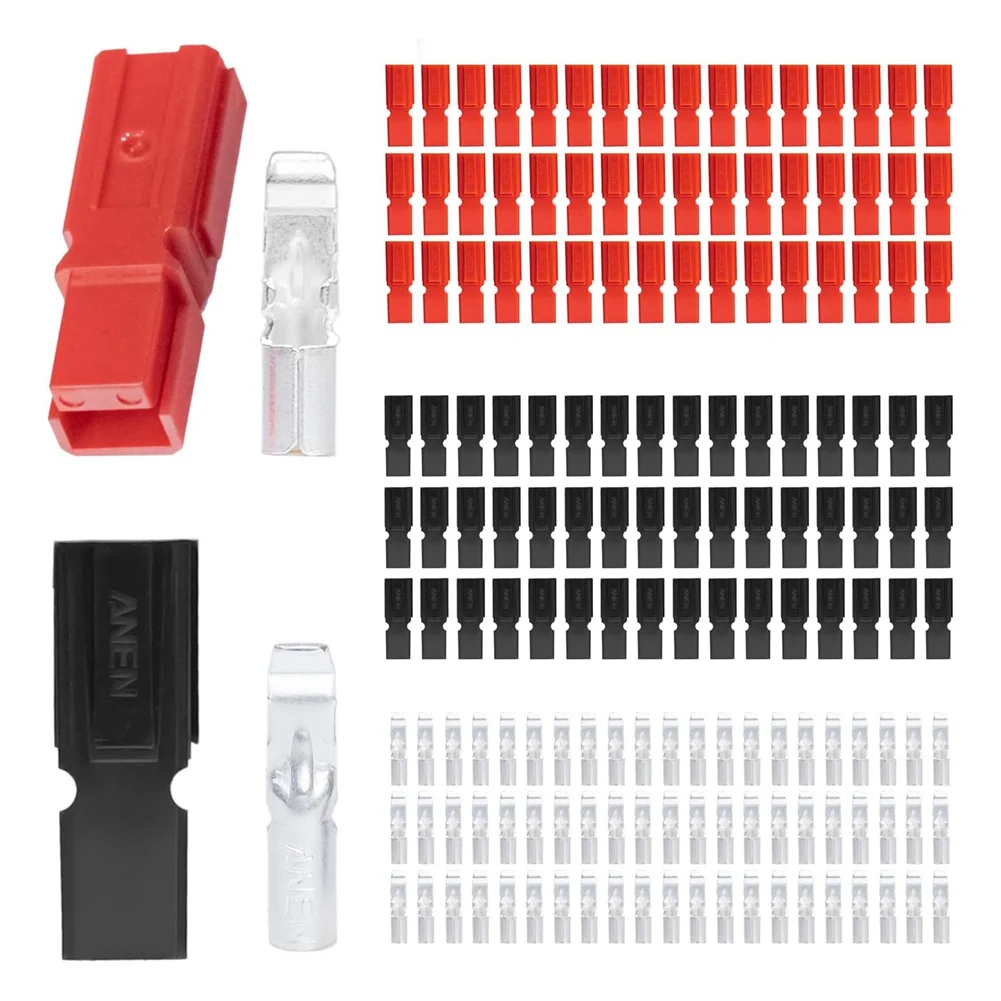 60 PCS 15A/30A/45 Amp Power Connectors Assortment Kit, Anen Power Pole Connectors,Quick Disconnect Terminals Connectors-AT36
