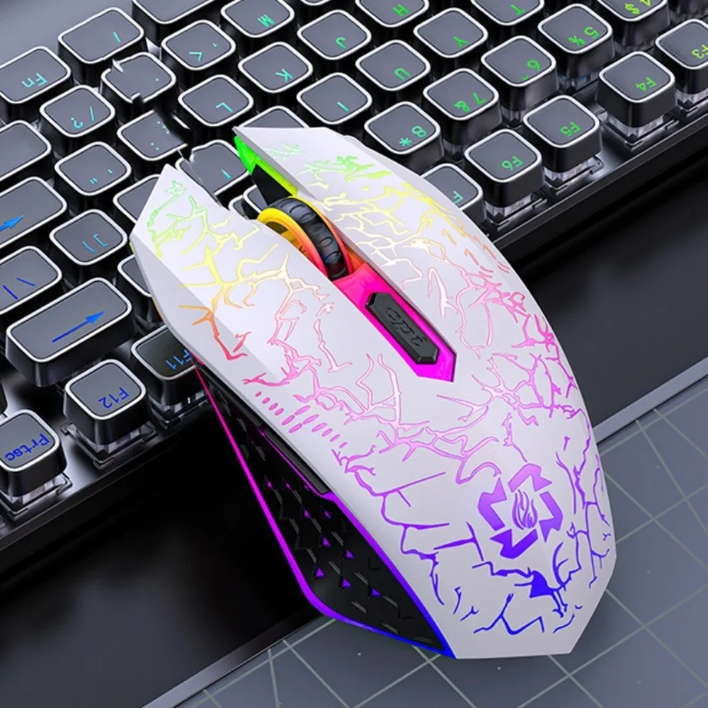 

Bluetooth 2.4G Wireless Mouse RGB Colorful Lights Laptop Wireless Mouse Silent High-Precision Rechargeable Mouse Office/Home