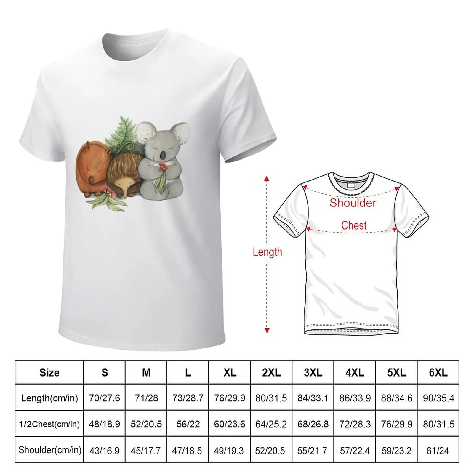 Native Australian Animal Babies – With Koala, Wombat And Echidna T-Shirt cute tops boys whites mens clothing