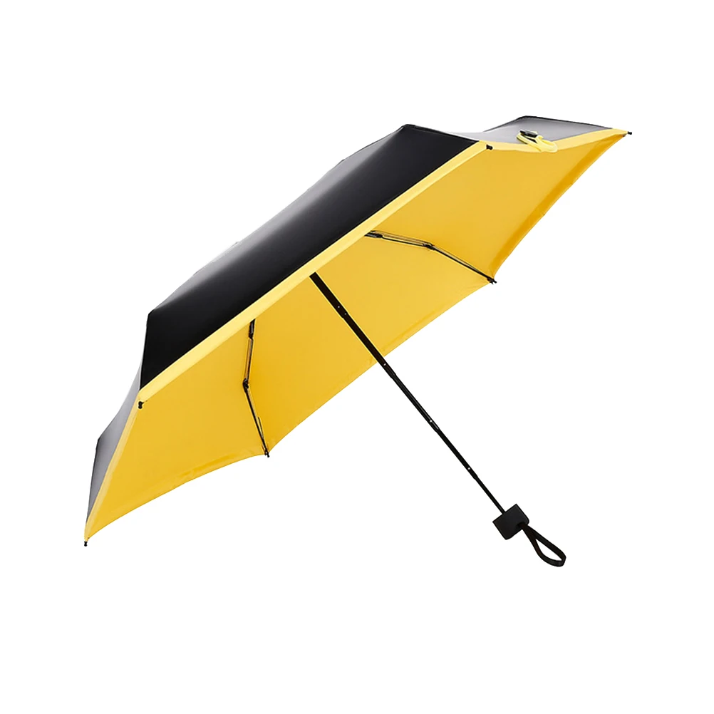 

Mini Umbrella Portable Rain Protection Foldable Yellow Anti UV Travel 5 Folding Durable H Beach Shopping Outdoor