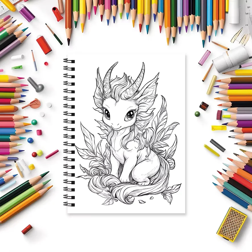 Buku Mewarnai - 8,3 x 11,2 inci 32 halaman Buku Mewarnai Makhluk Ajaib - Hadiah kembali ke sekolah yang ideal untuk keluarga dan teman