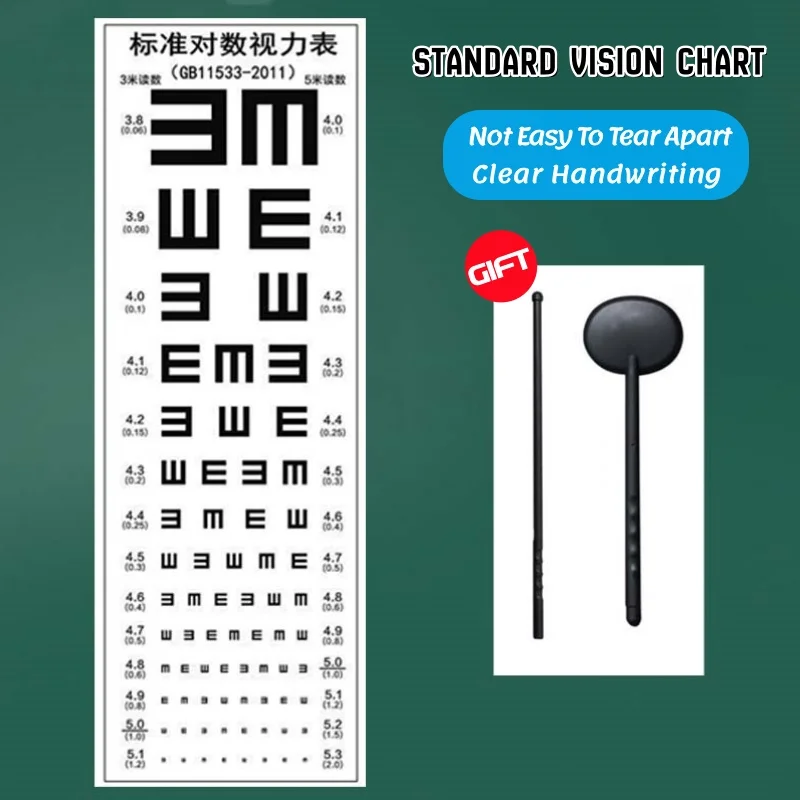 

Standard Logarithmic Vision Chart for Eye Ophthalmic Vision Test Thickened Double E Clear Handwriting Not Easy To Tear