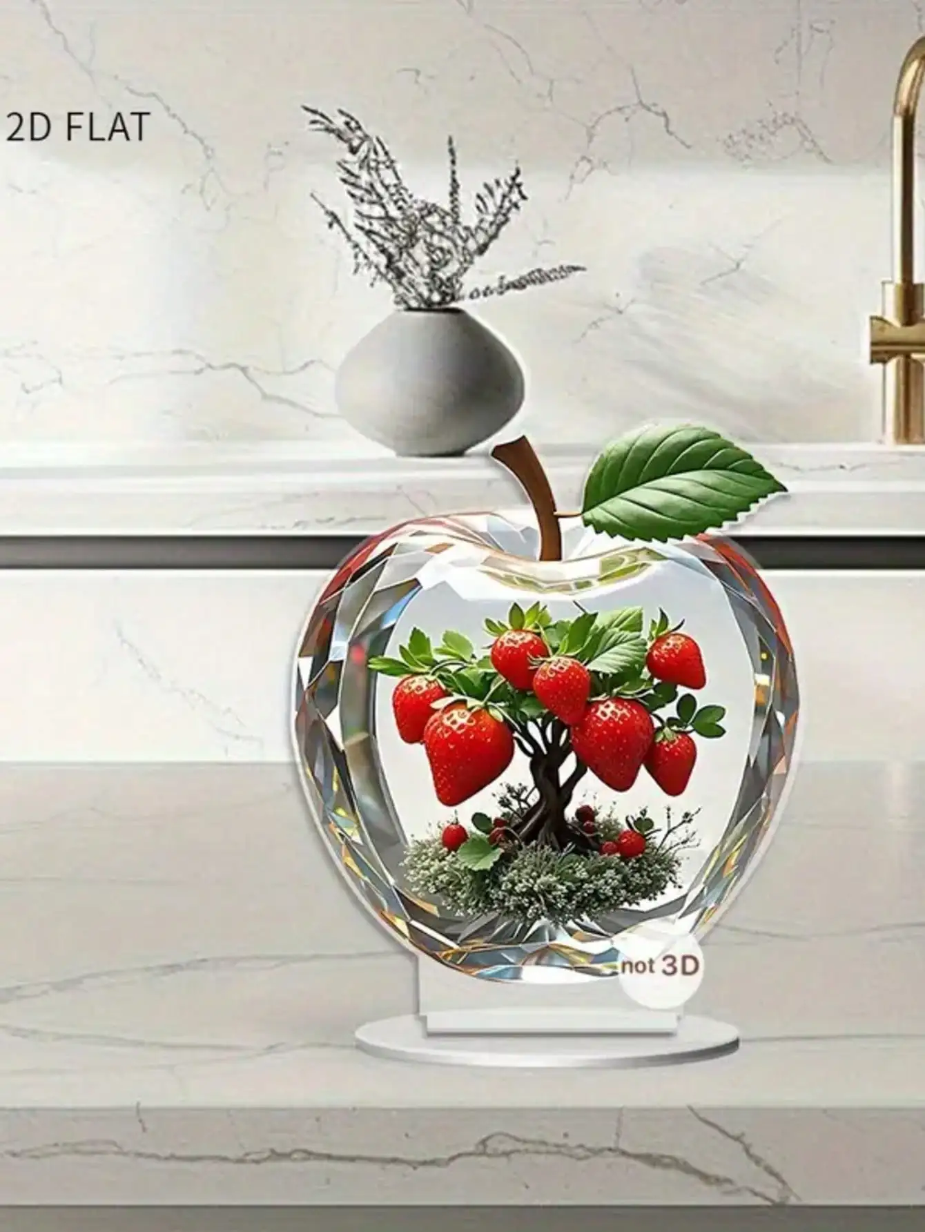 1 Stück Kristall-Apfel Dekorative Desktop-Statue Sammlerstück Heimdekoration Geeignet für Bürodekoration Festliche Dekoration Geschenke – Detail 12