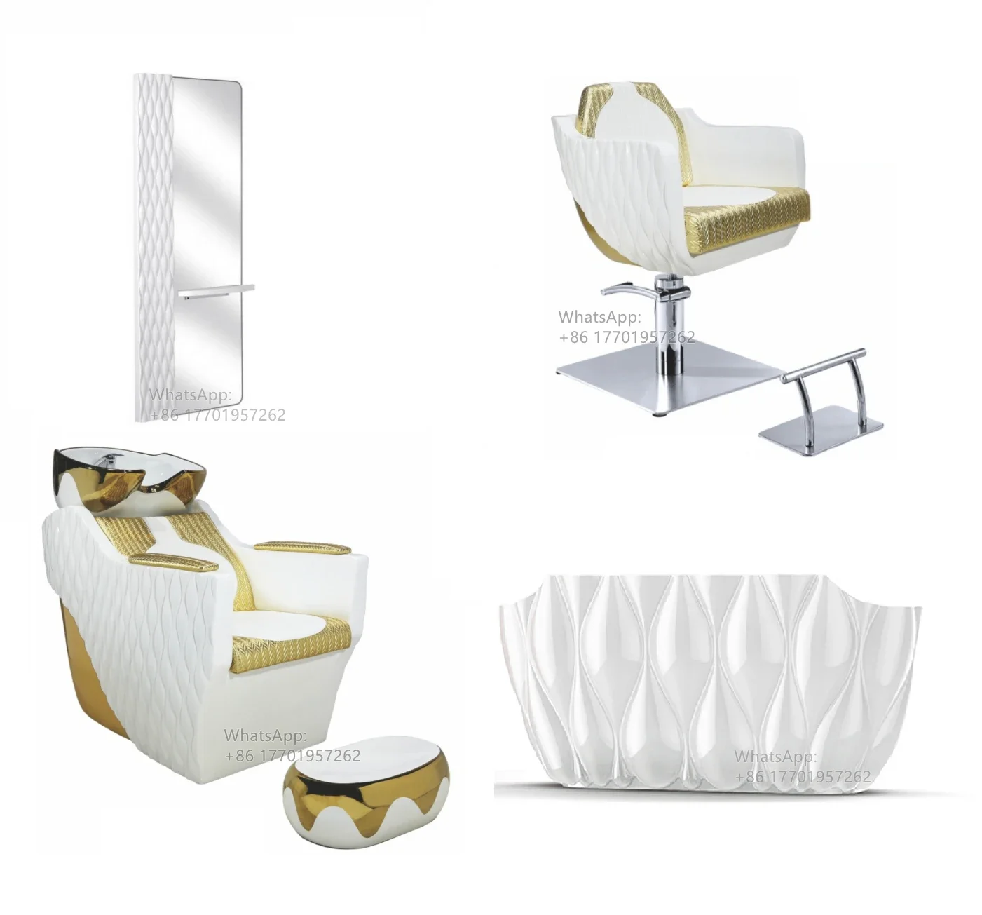 Luxury fashion hairdressing furniture boutique set(shampoo+styling chair+mirror station+reception desk) ZY-2020A