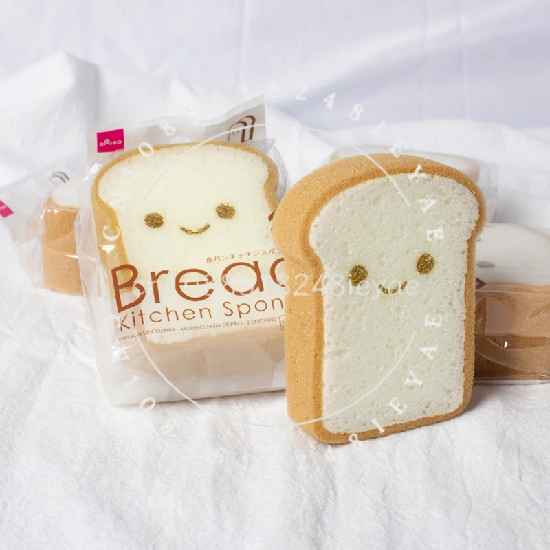 Creative and Cute Sponge Wipe Toast Bread Modeling Dishwashing Sponge Scouring Cloth Dish Washing Rag