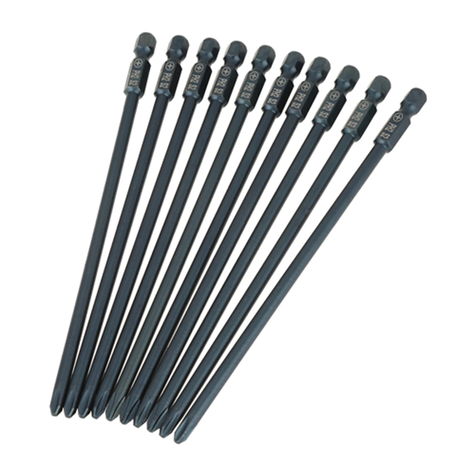 10pcs S2 Steel Cross Head PH2 Screwdriver Bits Set 1/4inch Hex Shank 150mm Tool