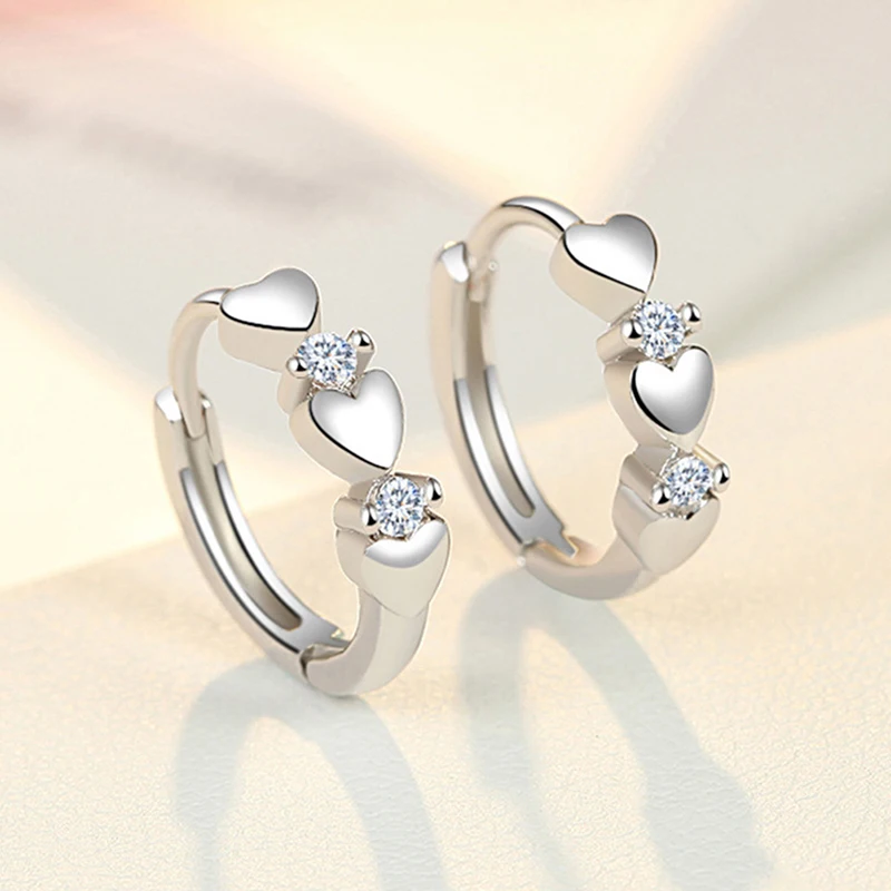 1 Pair Magnetic Slimming Earrings Love Heart-shaped Earrings Silver Lose Weight Stimulating Acupoints Health Slimming Ear Studs