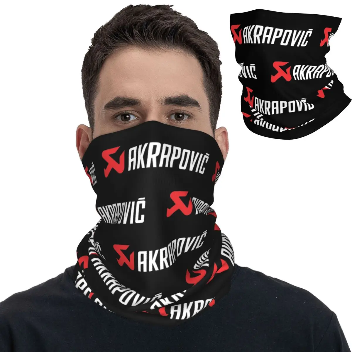 Blombongan Akrapovics Bandana Neck Gaiter Printed AKS Motorcycle Mask Scarf Multi-use Balaclava Running Unisex Adult All Season