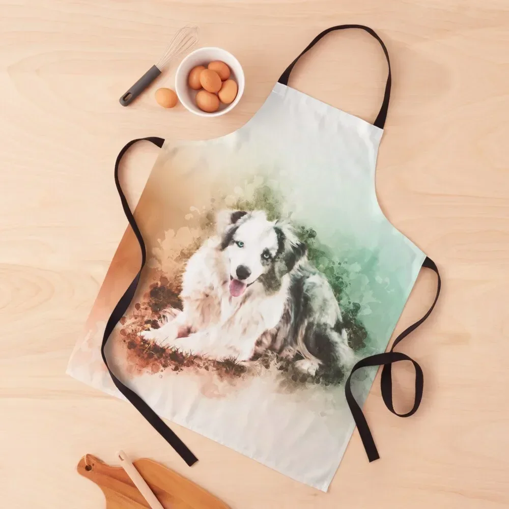 Australian Shepherd Painting Apron bib For Men Apron