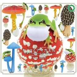 Original IKIMON Gashapon Capsule Toys Mushrooms Rain Frogs Bag Pendant Figure Anime Cute Kawaii Miniature Model Keychain Gift