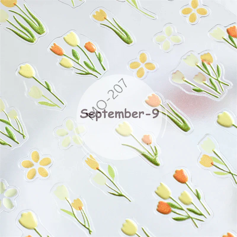 5D Flowers Nail Stickers  Design Spring Floral Leaf Self-Adhesive Nail Decals Small Fresh Flowers Sliders Manicure Decor