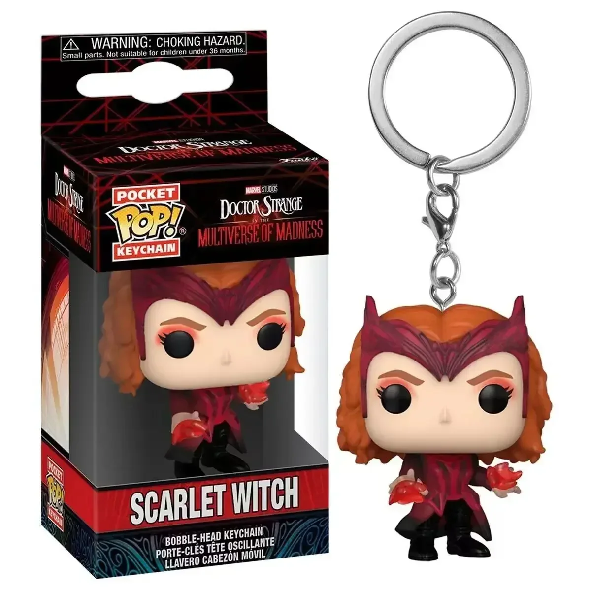 Funko Pop Marvel bruja escarlata Doctor extraño llavero colgante figuras de juguete de acción bolsillo Pop llavero colección modelo regalo Juguetes