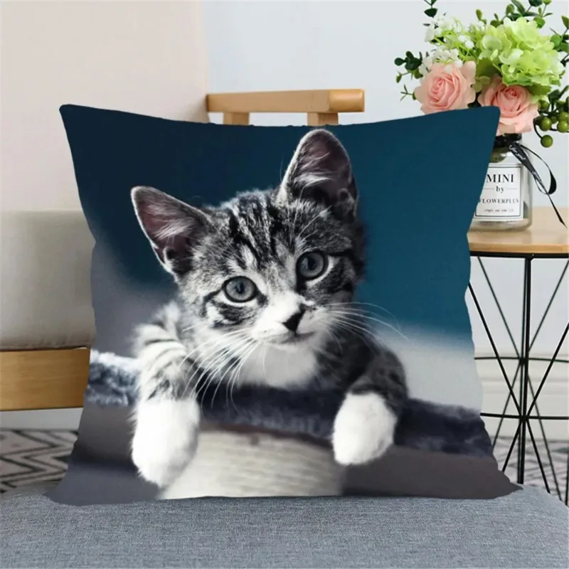 Cute Animal Bed Pillowcase for Car Sofa Home  Pet Cat Printed   Cushion Cover