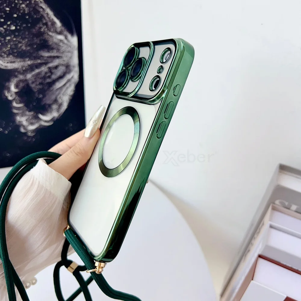 Magnetisches Crossbody-Lanyard-Band für Magsafe, durchsichtige Handyhülle für iPhone 18 17 Pro Max 16 15 Plus 14 13 12 11, weiche Abdeckung – Detail 8