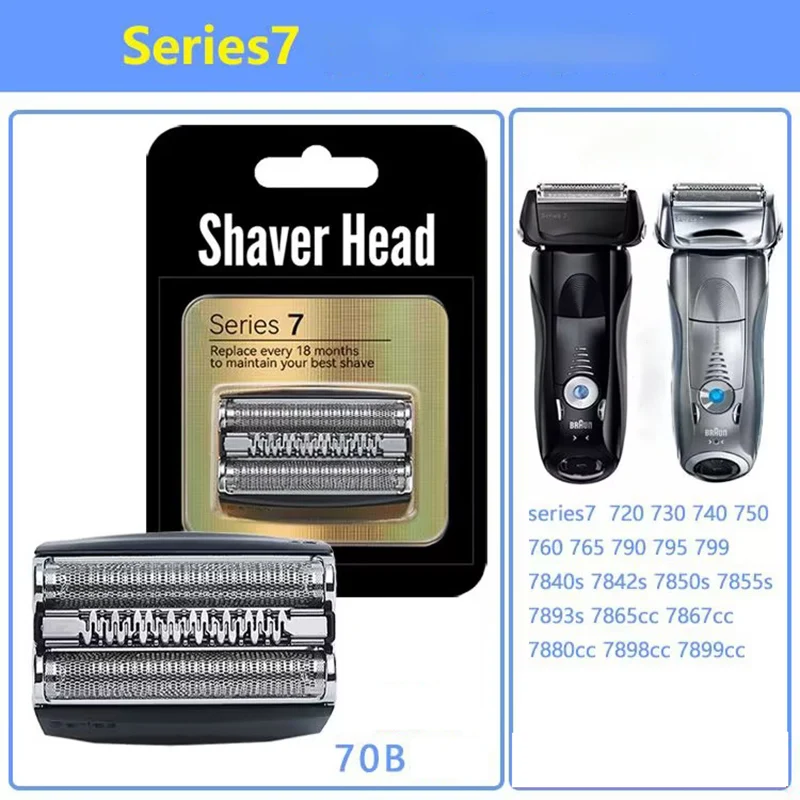 Braun 70B Shaver Blade Replacement Cassette Razor Head for Braun Series 7 Series 9 Electric Shaver