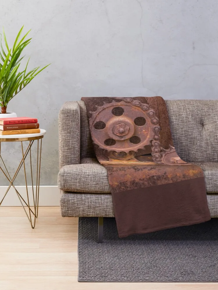 Old Rusty Farm Equipment Gears Throw Blanket Luxury St manga Thins For Decorative Sofa Blankets