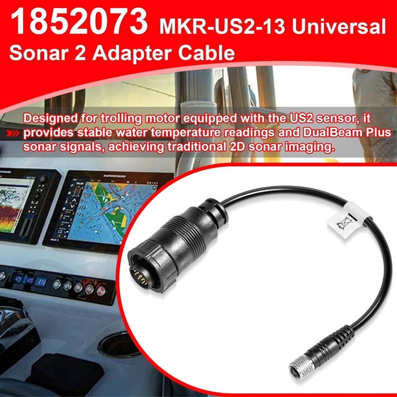 For Minn Kota MKR-US2-13 Universal Sonar 2 Adapter Cable for APEX, SOLIX, Onix, XPLORE Fish Finders More- #1852073